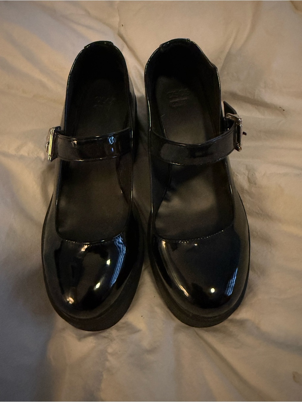 ASOS Black Patent Mary Jane Platform Mules